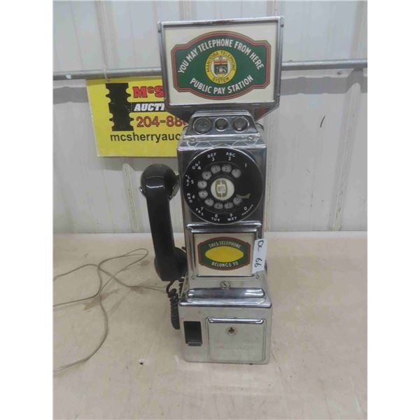 Manitoba Pay Phone with Dial - Top Missing Coin Lid and Not Screwed