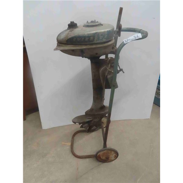 Vintage Evinrude Sportsmen Outboard on Stand 