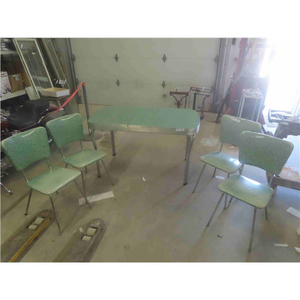 Retro Chrome Leg Table 30'' x 52'' x 30'' and 4 Chairs 