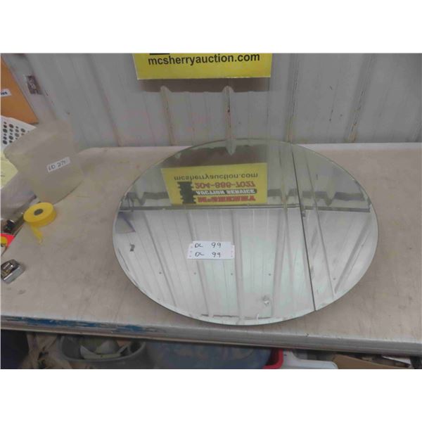 Medicine Cabinet with Round Mirror 27'' Across