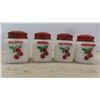 Image 3 : 9 Piece Milk Glass Spice Jars with Metal Rack