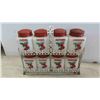 Image 7 : 9 Piece Milk Glass Spice Jars with Metal Rack