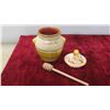 Image 10 : Tea Pot, Hand Painted Cream and Sugar, Serving Platter, Preserve Jars 