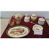 Image 1 : Tea Pot, Hand Painted Cream and Sugar, Serving Platter, Preserve Jars 