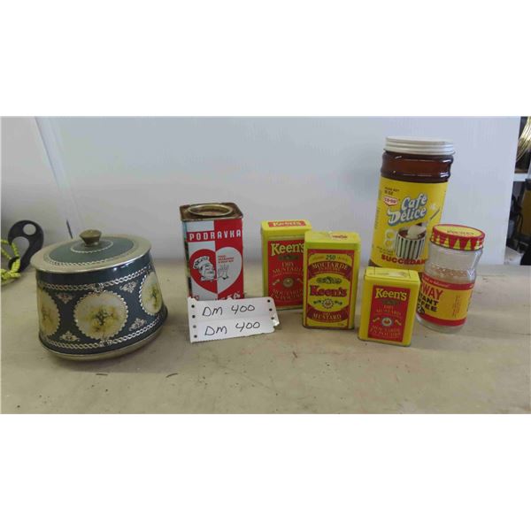 Vintage Tins, Glass Keens Dry Mustard, Vegeta - Some with Product