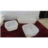 Image 4 : Fire King Mixing Bowls, Refrigerator Dishes, Bakeware, 4 Milk Glasses 