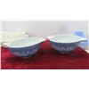 Image 2 : 9 Vintage Blue and White Pyrex Mixing Bowls , 1 Covelle Serving Dish