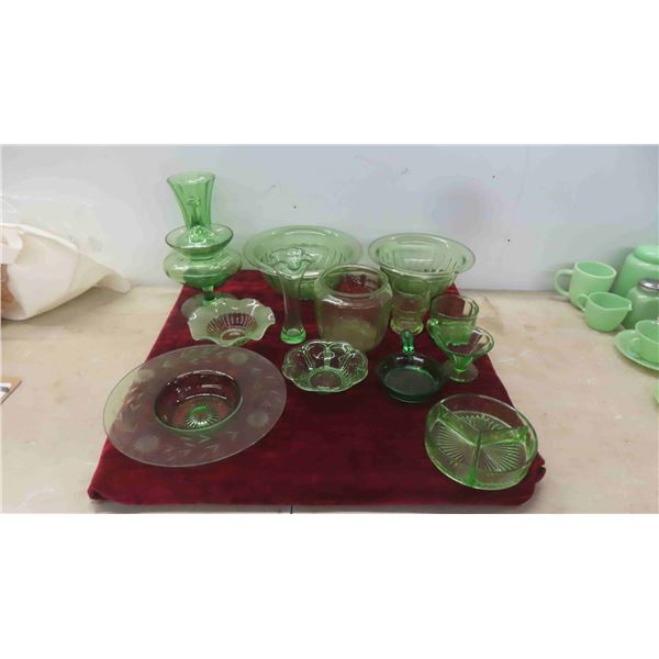 Green Glassware Some Are Uranium Glass 