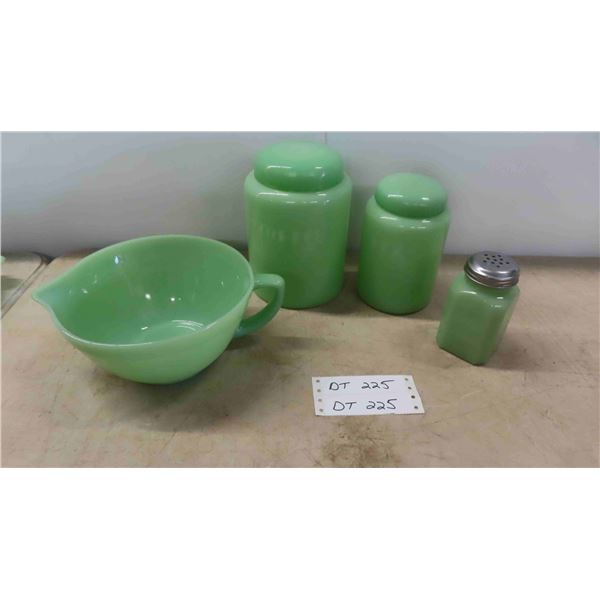 Jadite Fireking 2 Piece Canister Set