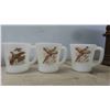 Image 2 : 6 Fireking Mugs, 4 Coloured Bowls, 2 Milk Glass Bowls