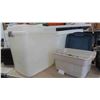 Image 1 : Christmas Lights , 2 Totes with Lids (1) 200L  - Latch Missing on Large