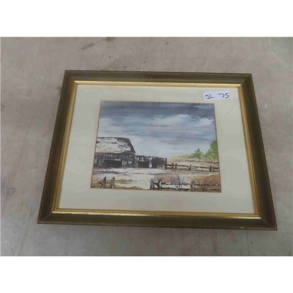 Dust Bowl' Framed Acrylic by R. Coyne 1972 18'' x 14''