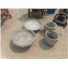 Image 1 : 2 Garden Stone Bases 12'' + 14'' , Concrete Fountain Top 26'' x 8'' , Bird Bath 