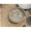 Image 2 : 2 Garden Stone Bases 12'' + 14'' , Concrete Fountain Top 26'' x 8'' , Bird Bath 