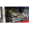 Image 8 : Metal Tool Box with Tools: Wrenches, Pipe Cutters, Various Wrenches,