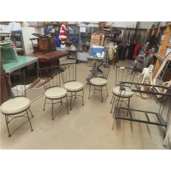 5 Wrought Iron Chairs , Wrought Iron Stand (No Top Plate) 30'' x 30 