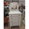 Image 1 : Painted 4 Drawer Dresser 44'' x 30'' x 17'' Plus Mirror 25'' x 22 1/2'' 