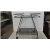 Image 1 : Rolling Metal and Glass Trolley/Stand 29'' x 24'' x 17''