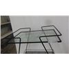 Image 2 : Rolling Metal and Glass Trolley/Stand 29'' x 24'' x 17''