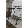 Image 3 : Rolling Metal and Glass Trolley/Stand 29'' x 24'' x 17''