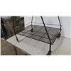 Image 4 : Rolling Metal and Glass Trolley/Stand 29'' x 24'' x 17''