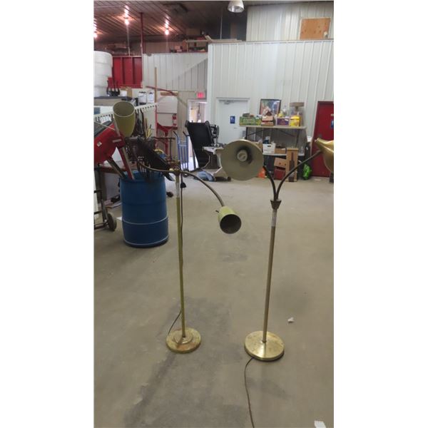 2 Vintage Floor Lamps with Flex Lighting