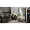 Image 1 : 2 Vintage Wood Framed Mirrors 24'' x 31'' & 21'' x 41 1/2''