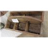 Image 3 : Mantle Clock, Old Shelfs, Carpenters Nail Organizer, Wood Boxes