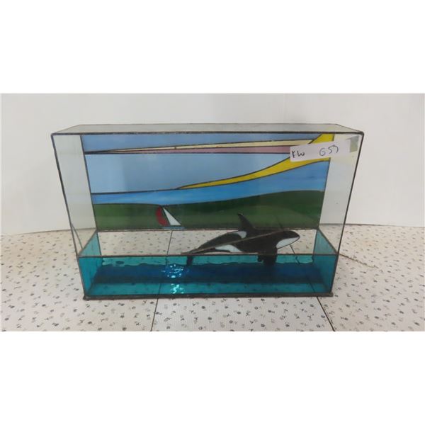Stained Glass Killer Whale Display 12'' x 18'' x 4''