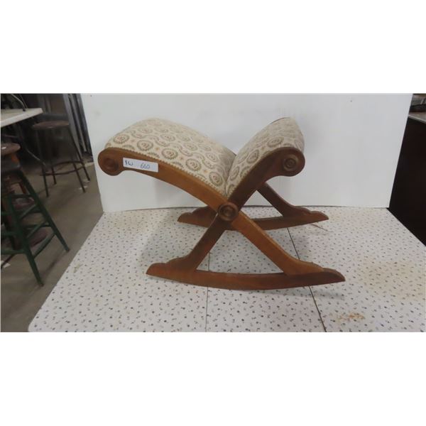 Wood and Tapestry Foot Stool