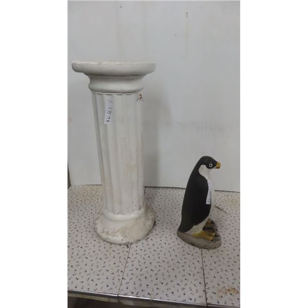 Plaster Pillar Stand 28'' High x 11'' Across, Concrete Short Beaked