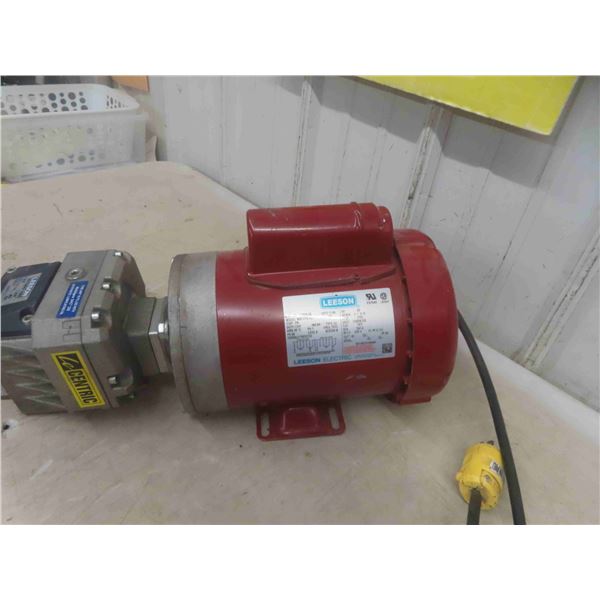 Leeson 1HP Electric Motor with New Gear Drive