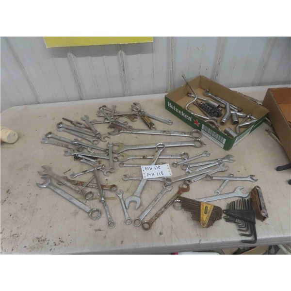 Allen Wrenches, Crescent Wrenches, 3/8'' and 1/2'' Sockets, Ratchet