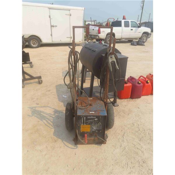 Miller Thunderbolt 225 Welder Set Up On Cart with Cables