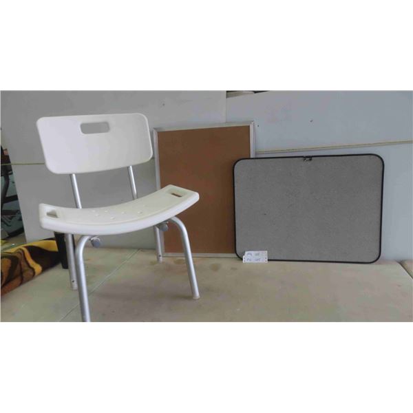 2 Cork / Granite Bulletin Cork  Boards 18'' x 24'' , Bath Chair 29''