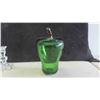 Image 2 : Green Apple Art Glass 8'' x 5'' , Matching Kaspar Bleikristall Candle 