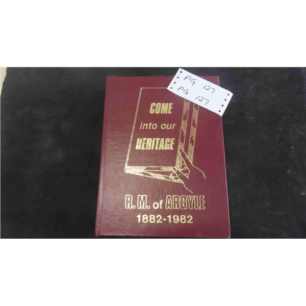 RM of Argyle 1882-1982 732 Page Local Manitoba History Hardcover 