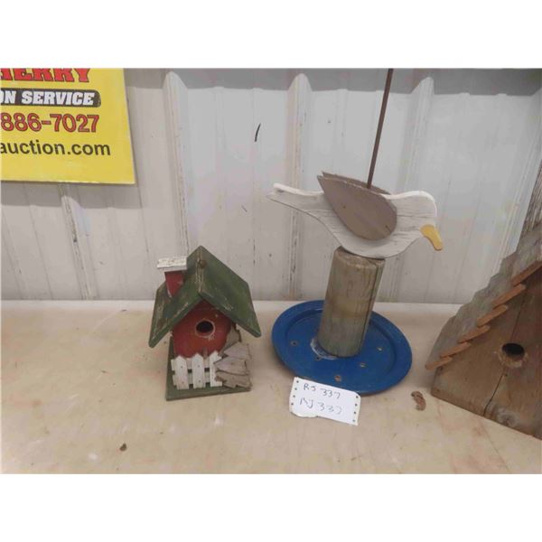 3 Bird Houses, Bird Feeder