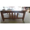 Image 4 : Oak Coffee Table with Glass Insert 36'' x 36'' x 16'' 