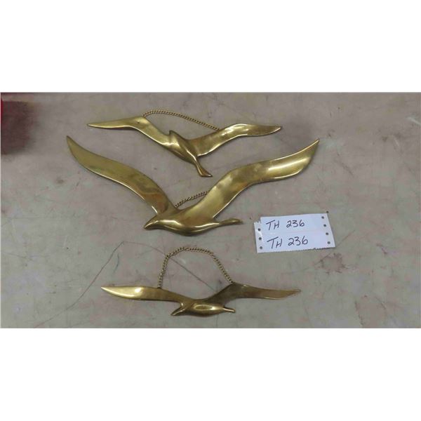 3 Brass Seagulls