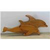 Image 2 : 2 Wood Sculpted Display : Dolphins  22'' x 10'' , Bird 20'' x 16''