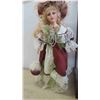 Image 2 : New Old Stock 3 Collector Dolls , Wood Display Case 10 1/4'' x 8 3/4'' x 20''