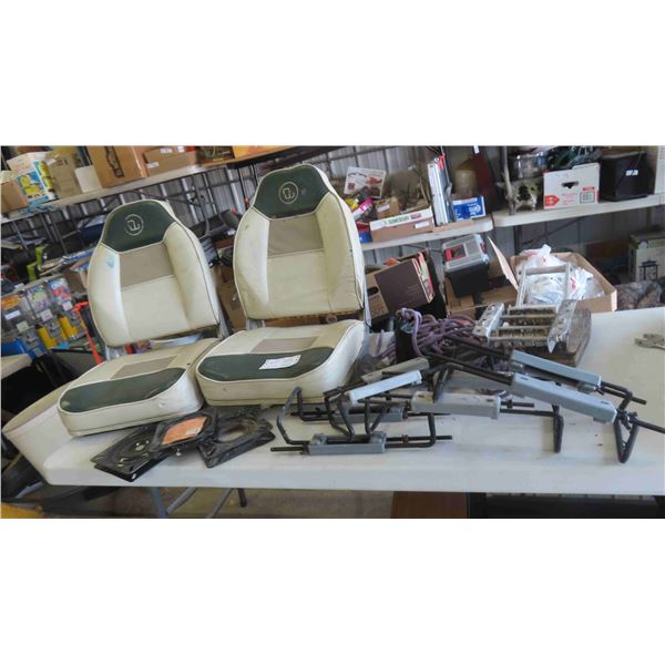 20lbs Boat Anchor with Lanyard, 2 Boat Seats with Swivel and Mounts