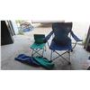 Image 1 : 2 Fold Up Lawn Chairs with Carry Bags (1) Adult (1) Childs
