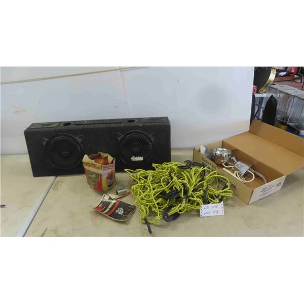 Truck Bed Cargo Net, New Old Stock Spot Light, Revolving Safety Signal, 