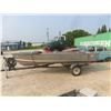 Image 1 : Simpson Sears 15' Aluminum Boat with Trailer and Working Johnson 