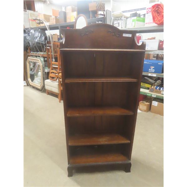 Vintage Oak Open Shelf/Book Case 65'' x 29'' x 11''