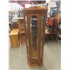 Image 1 : Oak Light Up Corner Curio with Key 72'' High x Up To 24'' Wide x Up To 16'' 