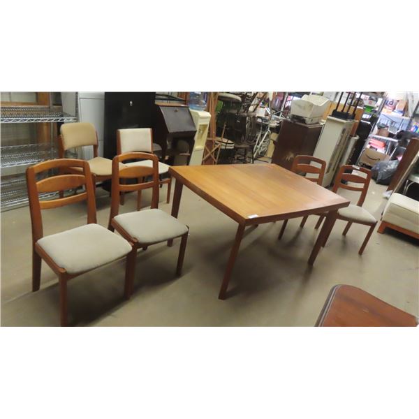Teak Table 29'' x 37 1/2'' x 54'' with 4 Chairs - Some Discoloring