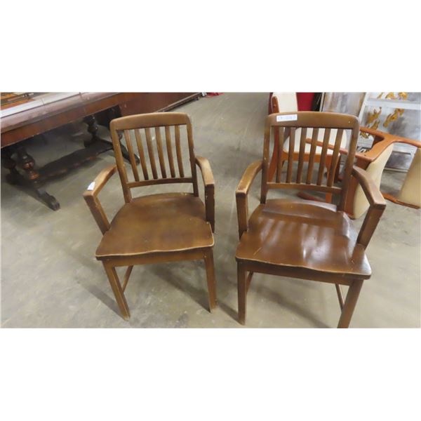 2 Wood Waiting Room/Office Chairs